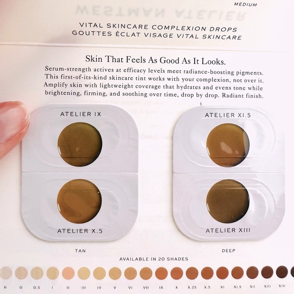 5 for 25⚡️Westman Atelier Vital Skincare Complexion Drops Skin Tint Sample Card - Picture 4 of 11